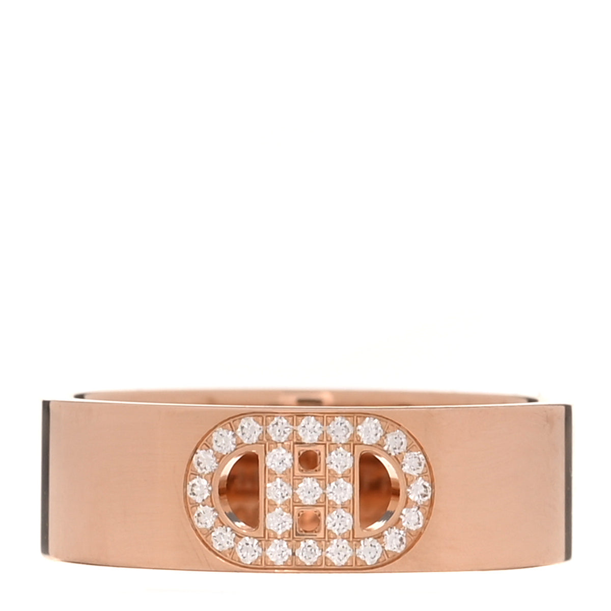 18K Rose Gold Diamond PM H D'Ancre Ring 49 5