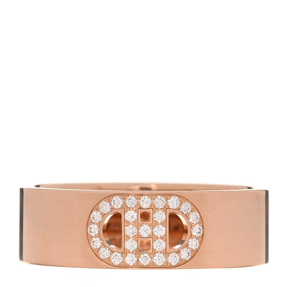 Hermes 18K Rose Gold Diamond PM H D'Ancre Ring 49 5 1 of 5