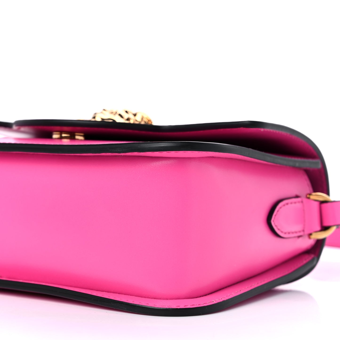Calfskin Vinyl Small Houndstooth La Medusa Crossbody Bag Pink Multicolor