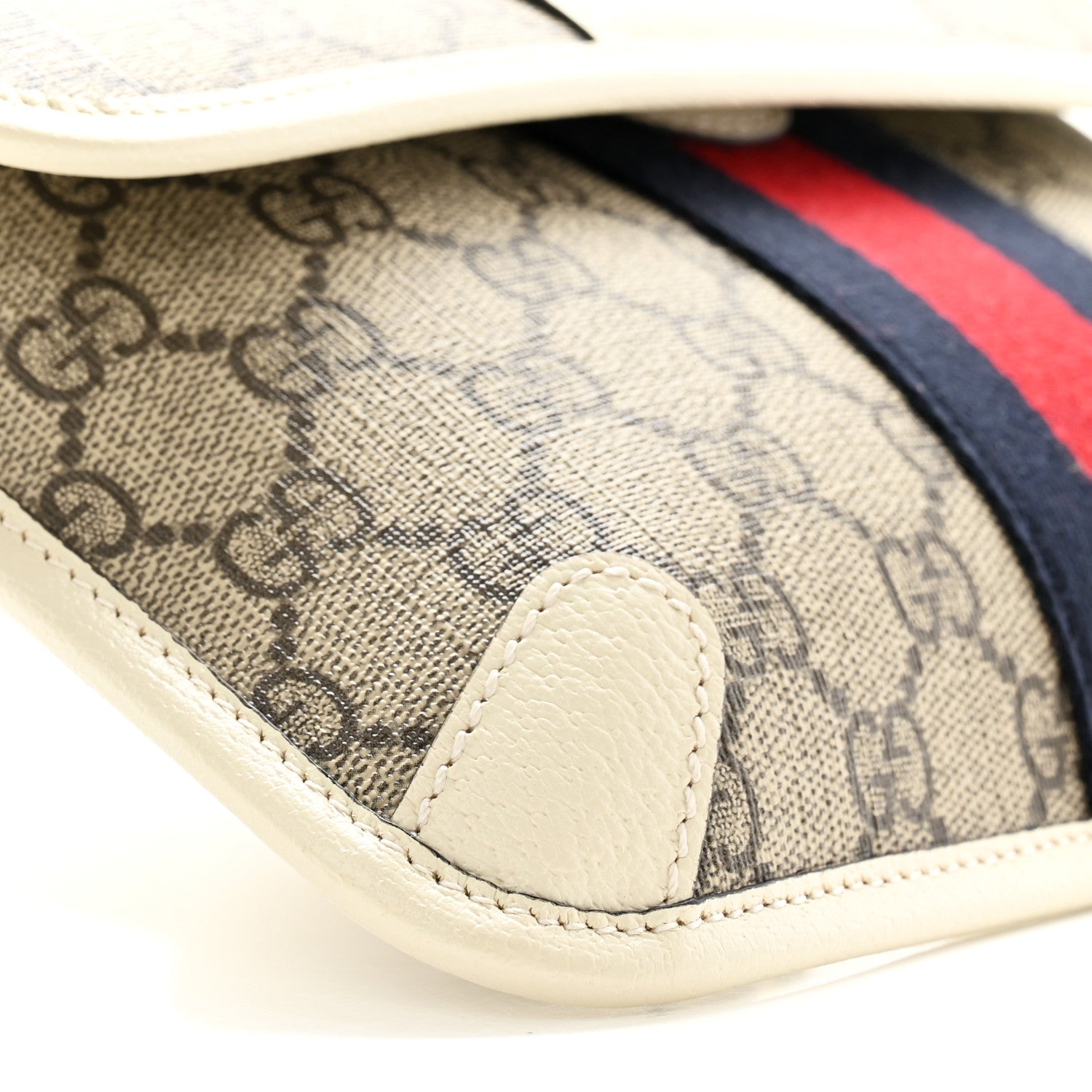 Gucci GG Supreme Monogram Web Small Ophidia Belt Bag 80 32 Beige Ebony White 10 of 11