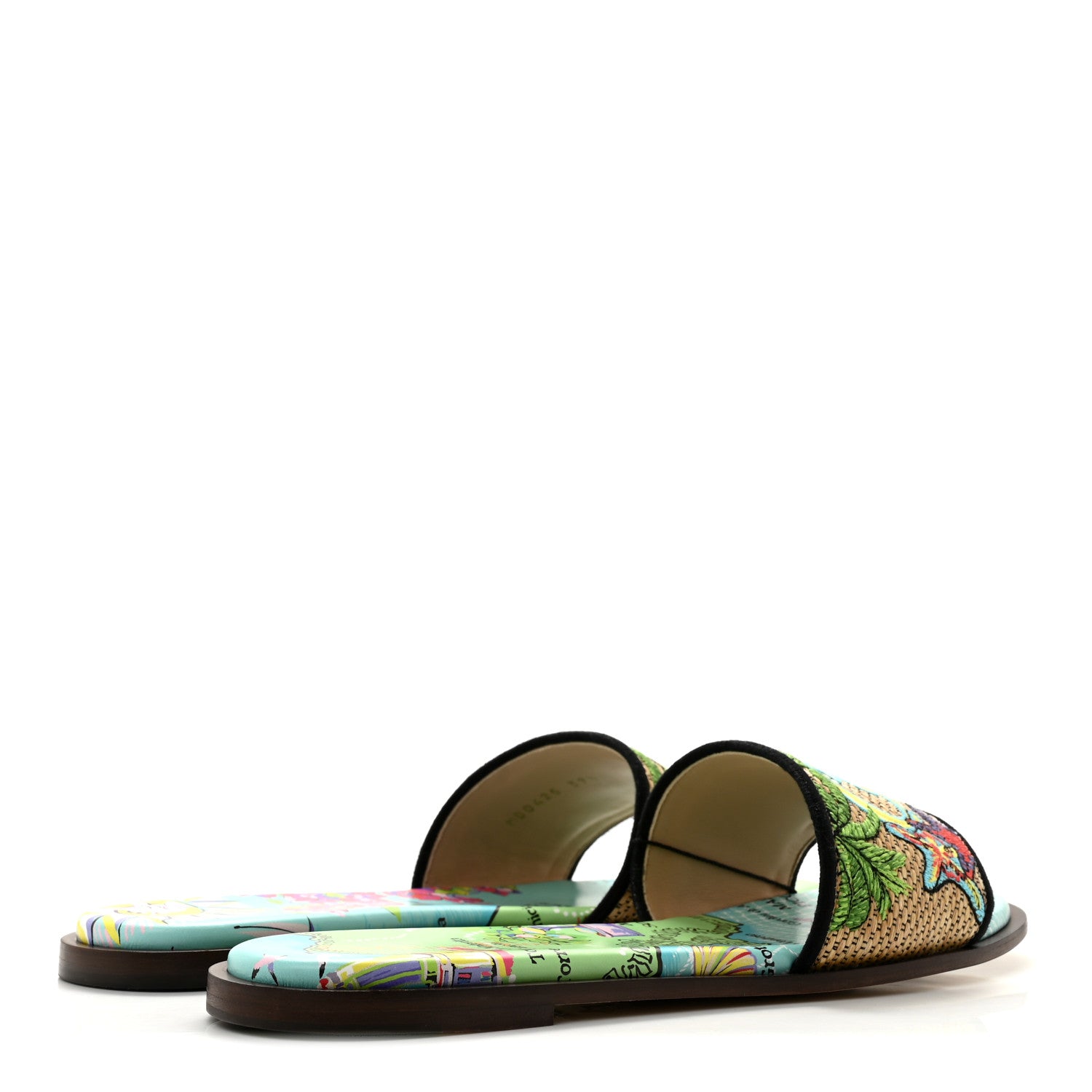 Christian Dior Raffia Cotton Embroidered Souvenir Capri Dway Mules Slide Sandals 39.5 Capri 5 of 10