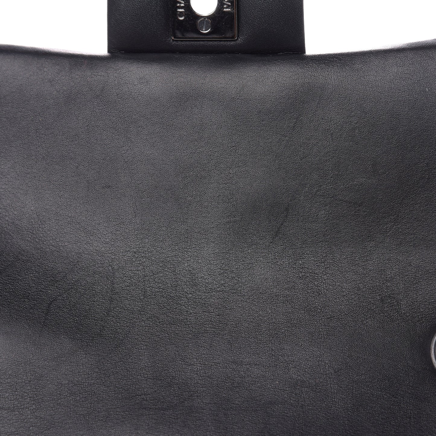 Patent Calfskin Quilted Mini Rectangular Flap Black