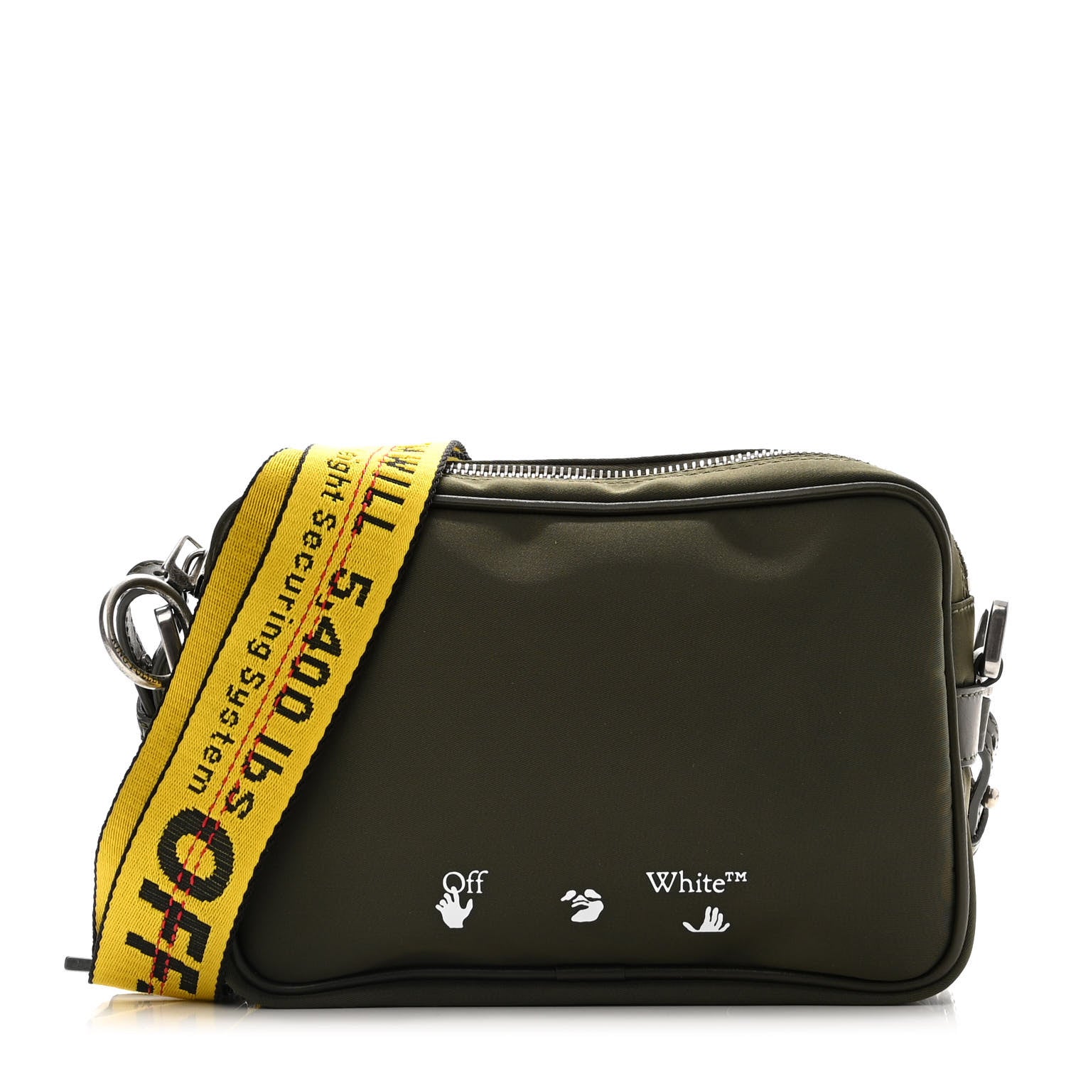 Off-White Nylon Logo Print Crossbody Bag Olive Green 1 of 9
