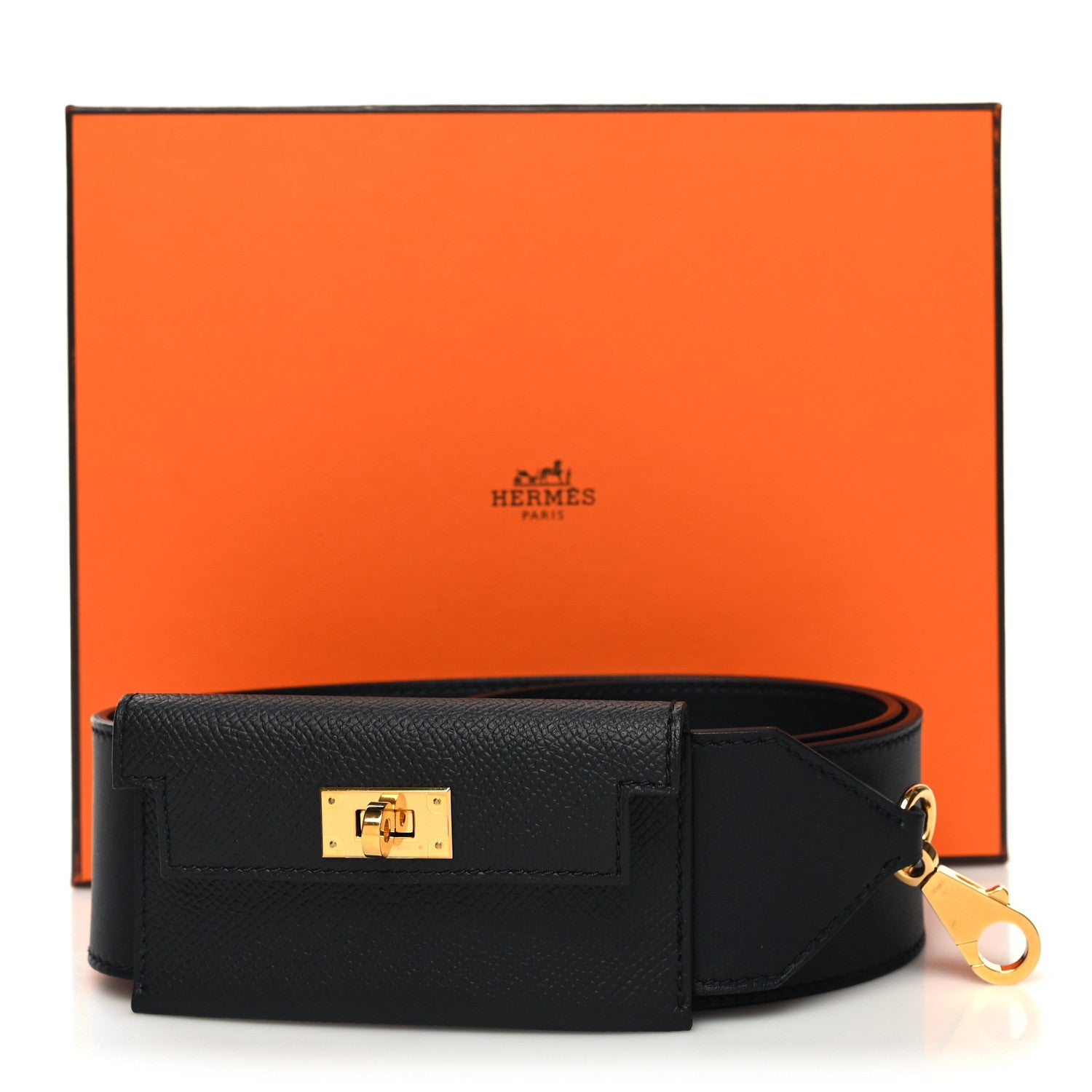Hermes Swift Epsom Pocket Kelly Shoulder Strap Black 6 of 6