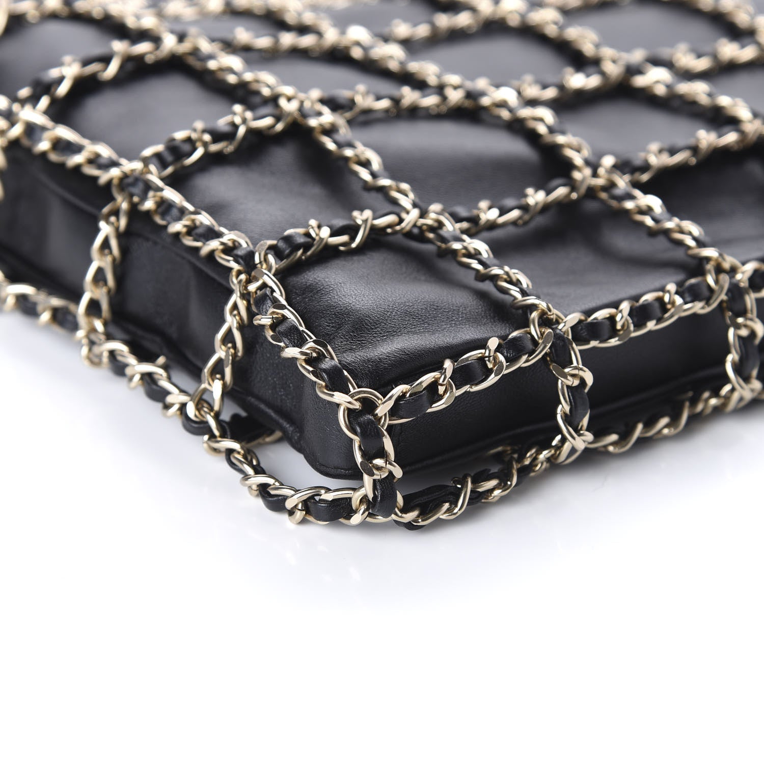 Chanel Lambskin Large Shopping Chain Tote Black 6 of 10