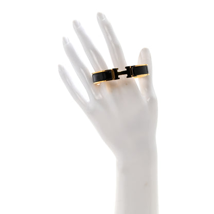 Hermes Enamel Narrow Clic Clac H Bracelet GM Black 2 of 5