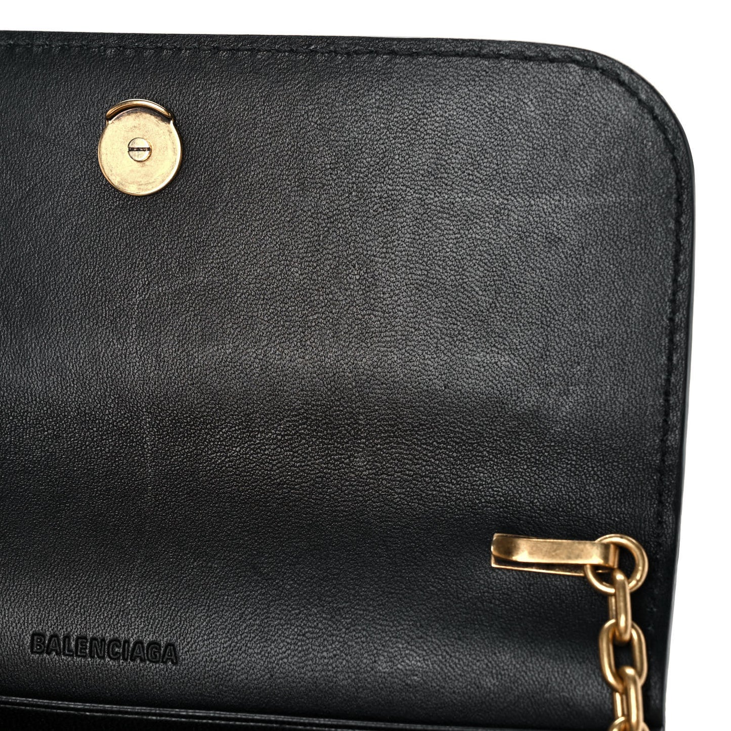 Extra Supple Calfskin Crocodile Embossed Gossip Chain Bag XS Black