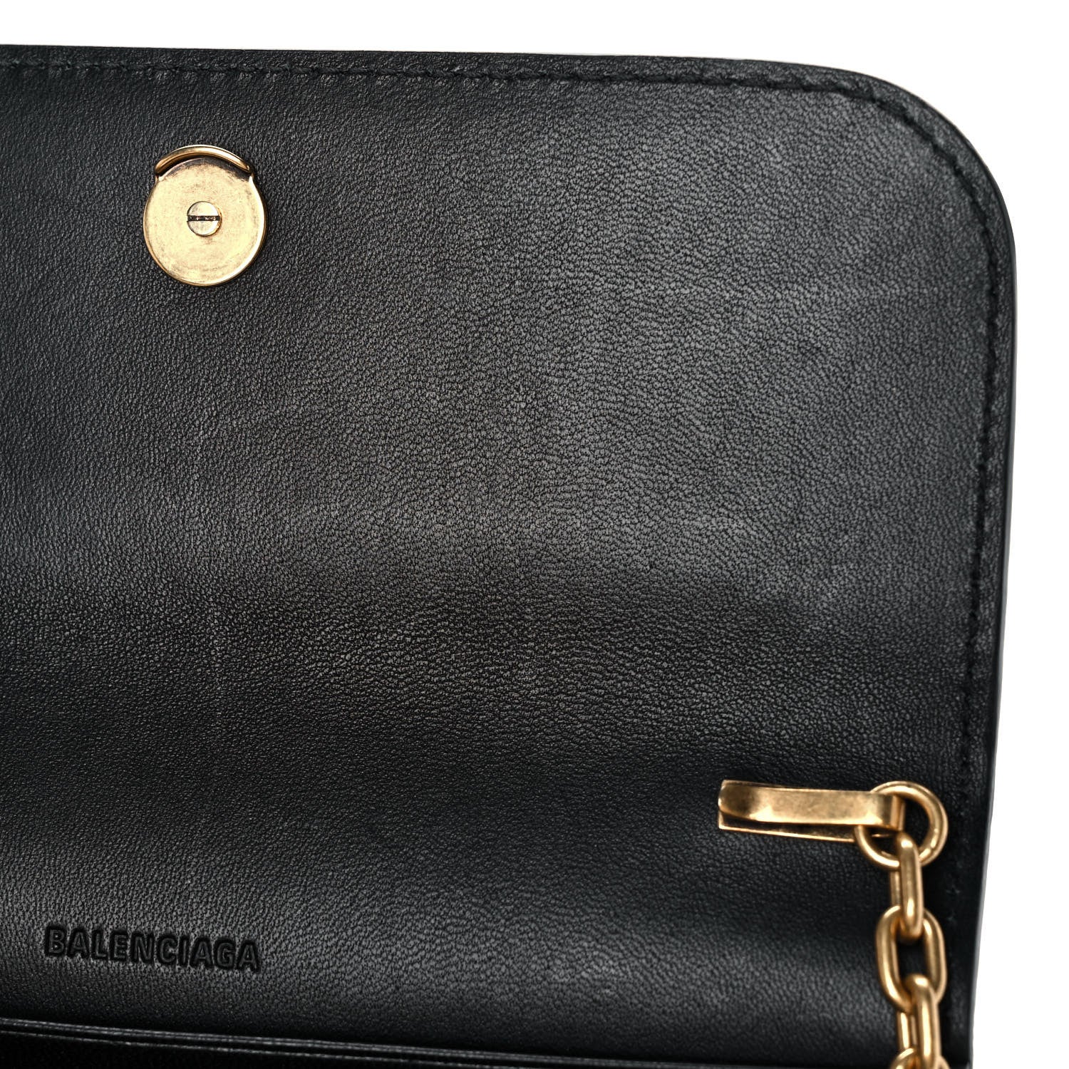 Balenciaga Extra Supple Calfskin Crocodile Embossed Gossip Chain Bag XS Black 10 of 10