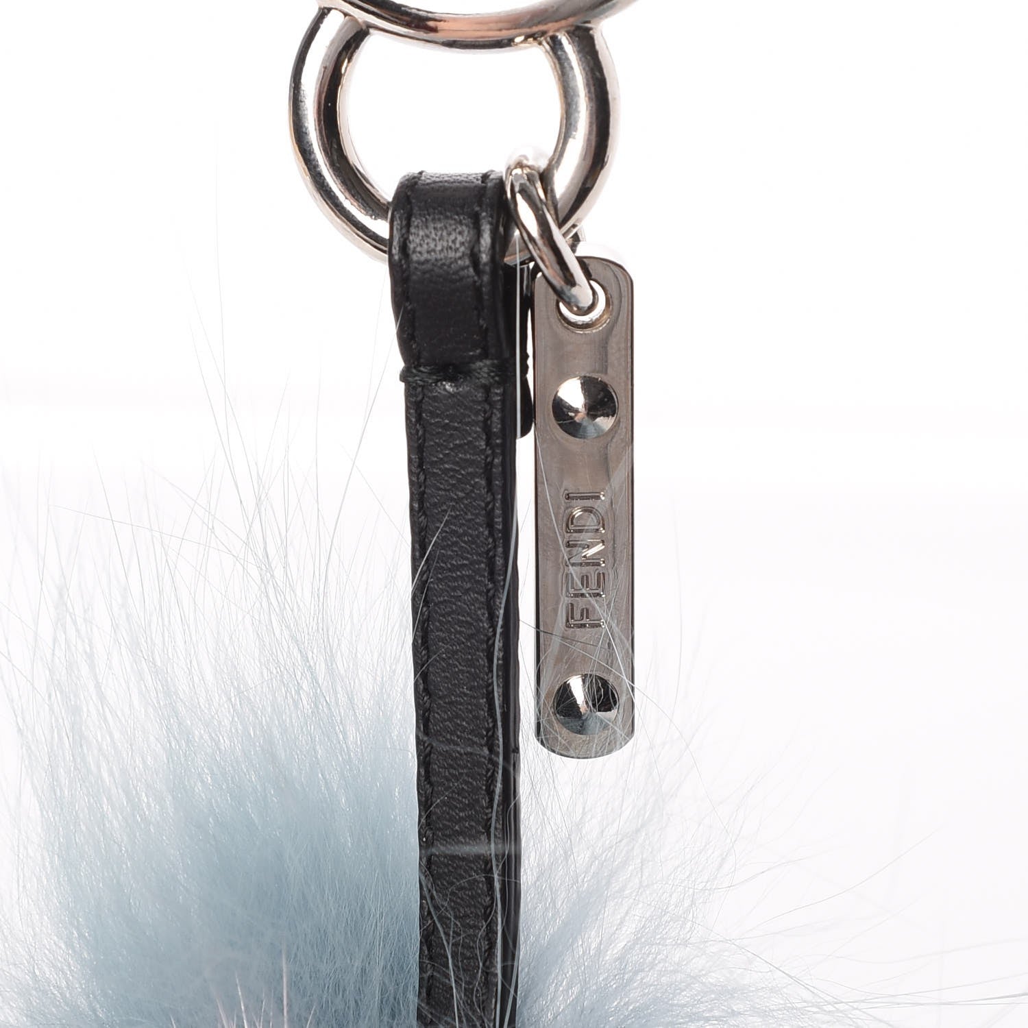 Fendi Fox Mink Rabbit Fur Vitello Flamingo Mini Monster Bag Bug Charm Lagoon Black Multicolor 4 of 6