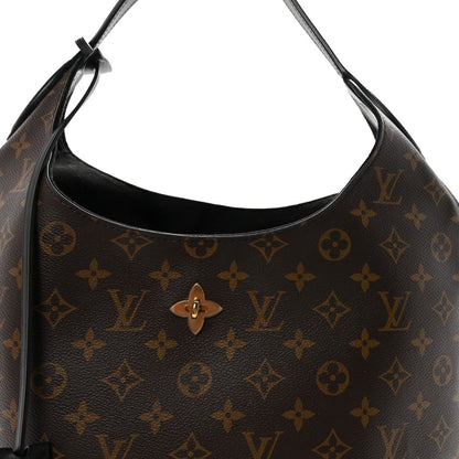 Louis Vuitton Monogram Flower Hobo Black 7 of 9