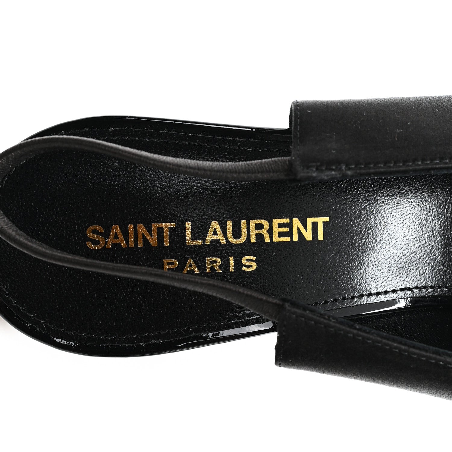 Saint Laurent Raso Regale Raven 110 Slingback Pumps 38.5 Black 8 of 10