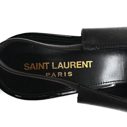 Saint Laurent Raso Regale Raven 110 Slingback Pumps 38.5 Black 8 of 10