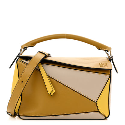 Loewe Grained Calfskin Small Puzzle Bag Ocre Yellow 1 of 9
