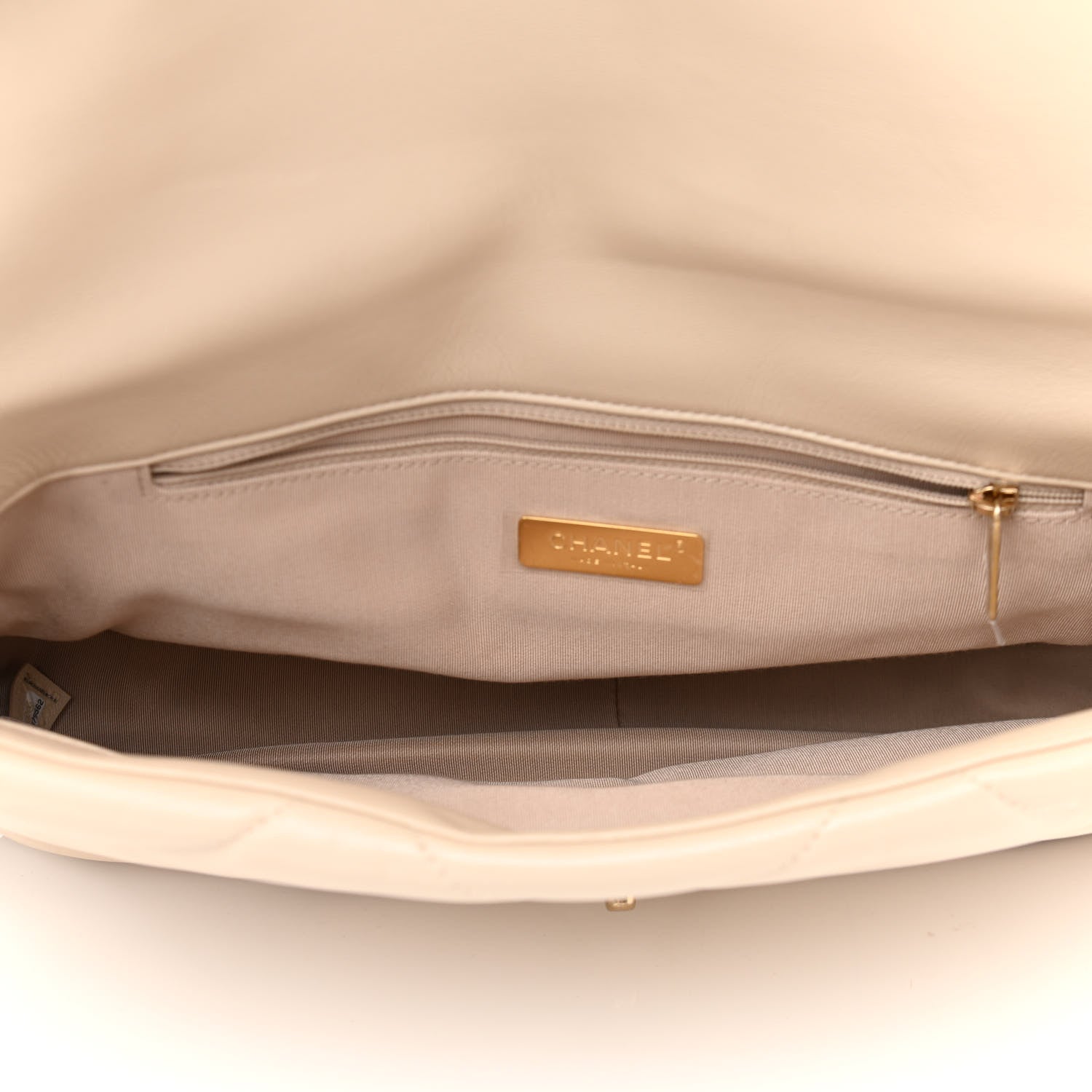 Chanel Goatskin Quilted Maxi Chanel 19 Flap Beige 5 of 10
