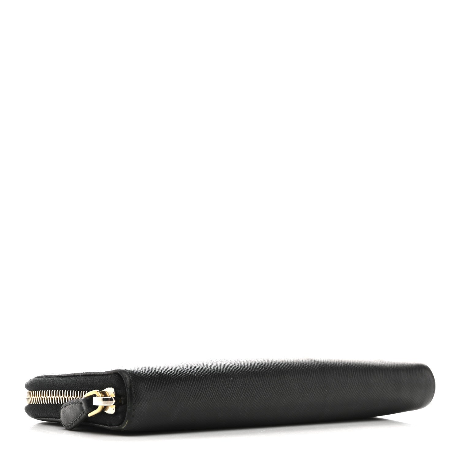 Prada Saffiano Metal Zip Around Wallet Black 4 of 13