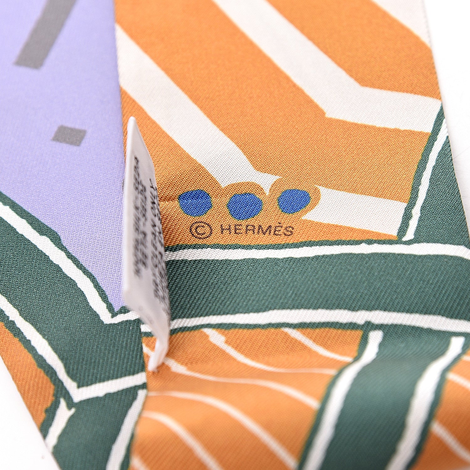 Hermes Silk Jeu de Soie Twilly Ocre Lavande Vert 5 of 5
