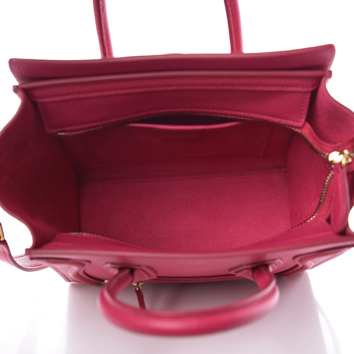 Drummed Calfskin Nano Luggage Plum