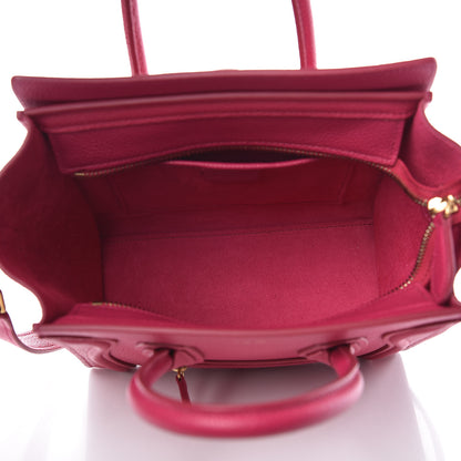 Celine Drummed Calfskin Nano Luggage Plum 5 of 10