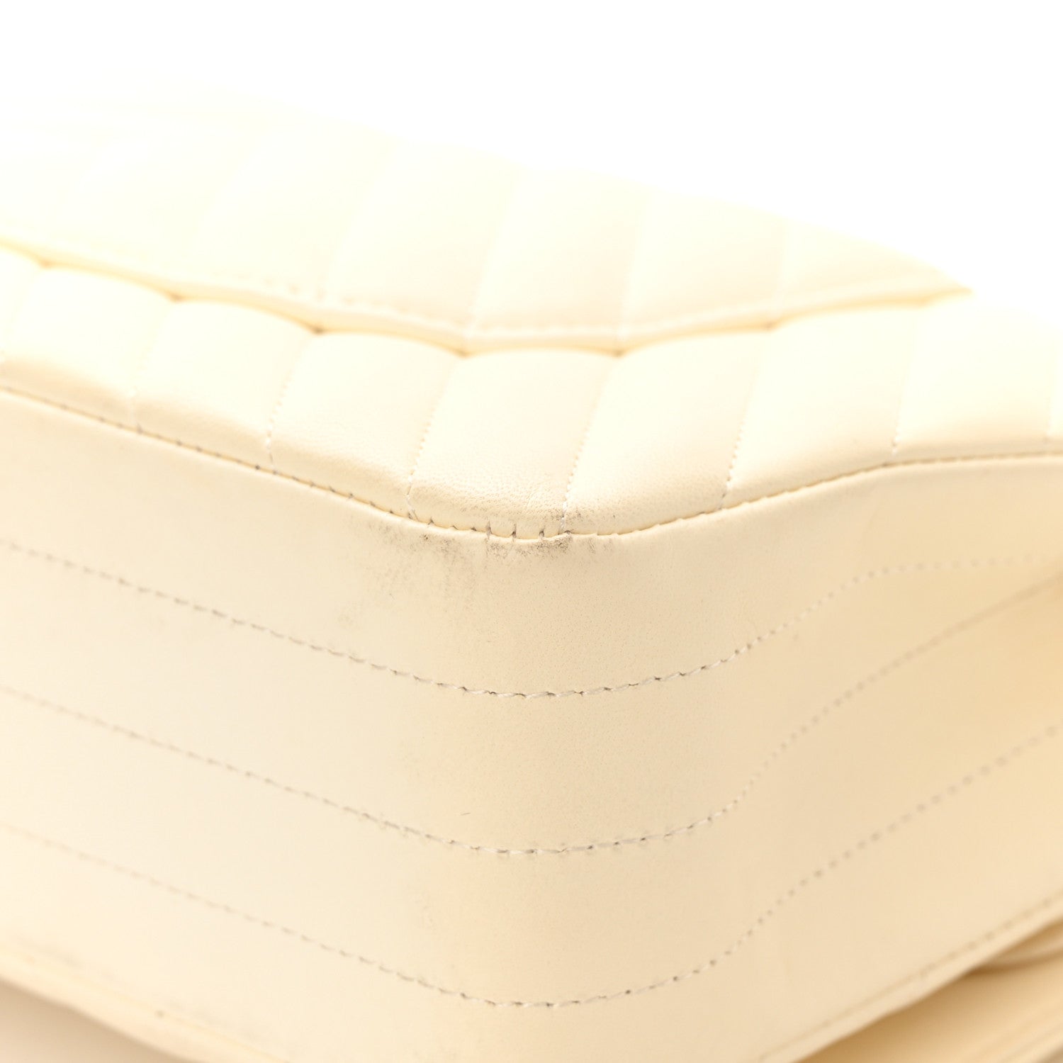 Chanel Lambskin Chevron Quilted Medium Double Flap Ivory 11 of 24