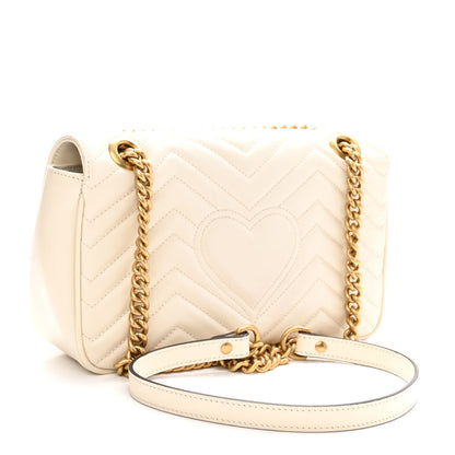 Gucci Calfskin Matelasse Small GG Marmont Shoulder Bag White 3 of 10