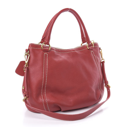 Prada Vitello Daino Satchel Fuoco 3 of 10