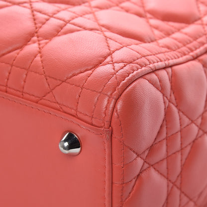 Christian Dior Lambskin Cannage Large Lady Dior Coral 10 of 15
