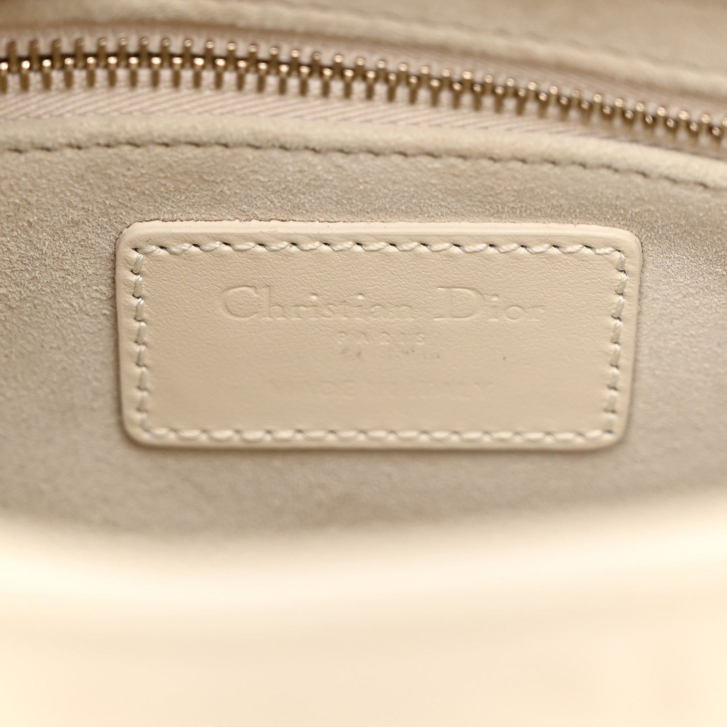 Calfskin Cannage Diamond Mini Lady Dior White
