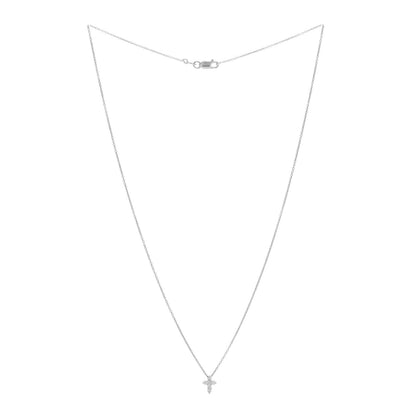 Roberto Coin 18K White Gold Diamond Tiny Treasures Baby Cross Pendant Necklace 3 of 5