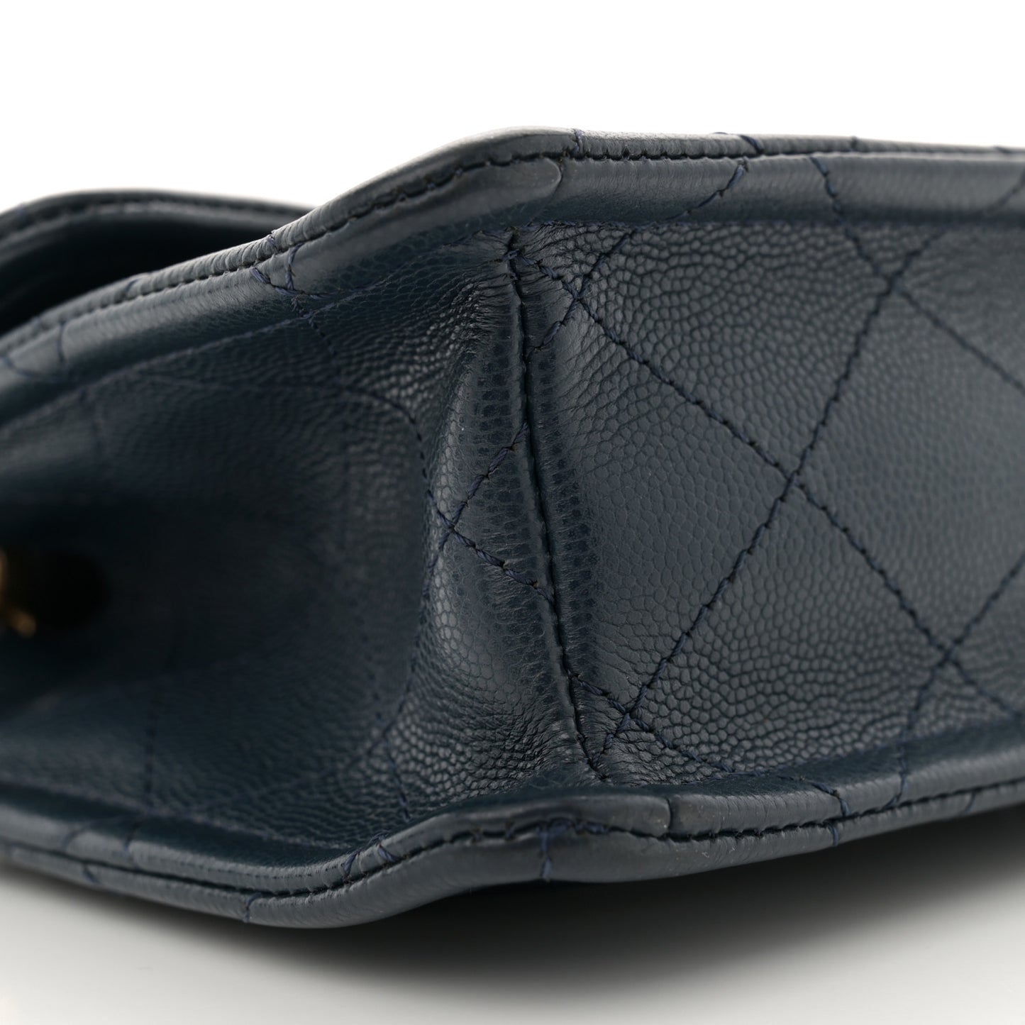 Caviar Quilted Mini Sweet Classic Flap Navy Blue