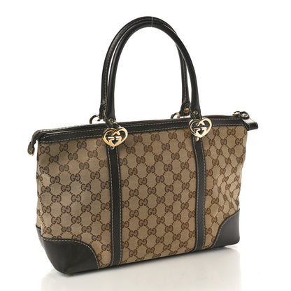 Gucci Monogram Small Lovely Heart Tote Dark Brown 3 of 10