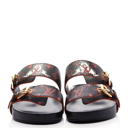 Louis Vuitton Catogram Bom Dia Flat Mule 40 Black Marron 2 of 11