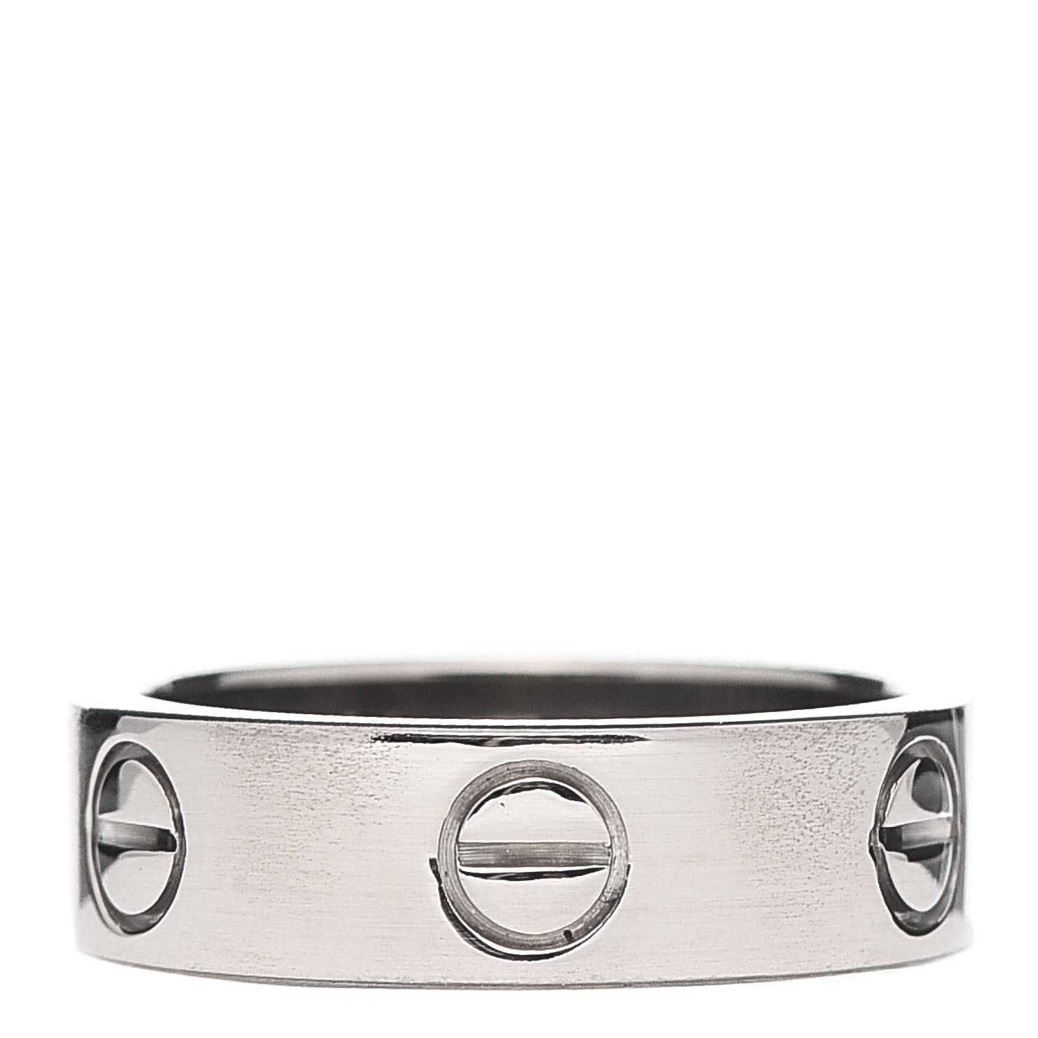 Cartier 18K White Gold 5.5mm LOVE Ring 51 5.75 1 of 5