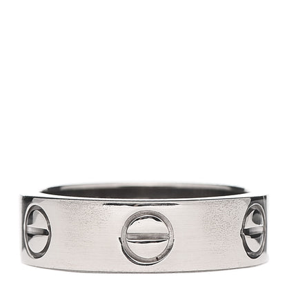 Cartier 18K White Gold 5.5mm LOVE Ring 51 5.75 1 of 5