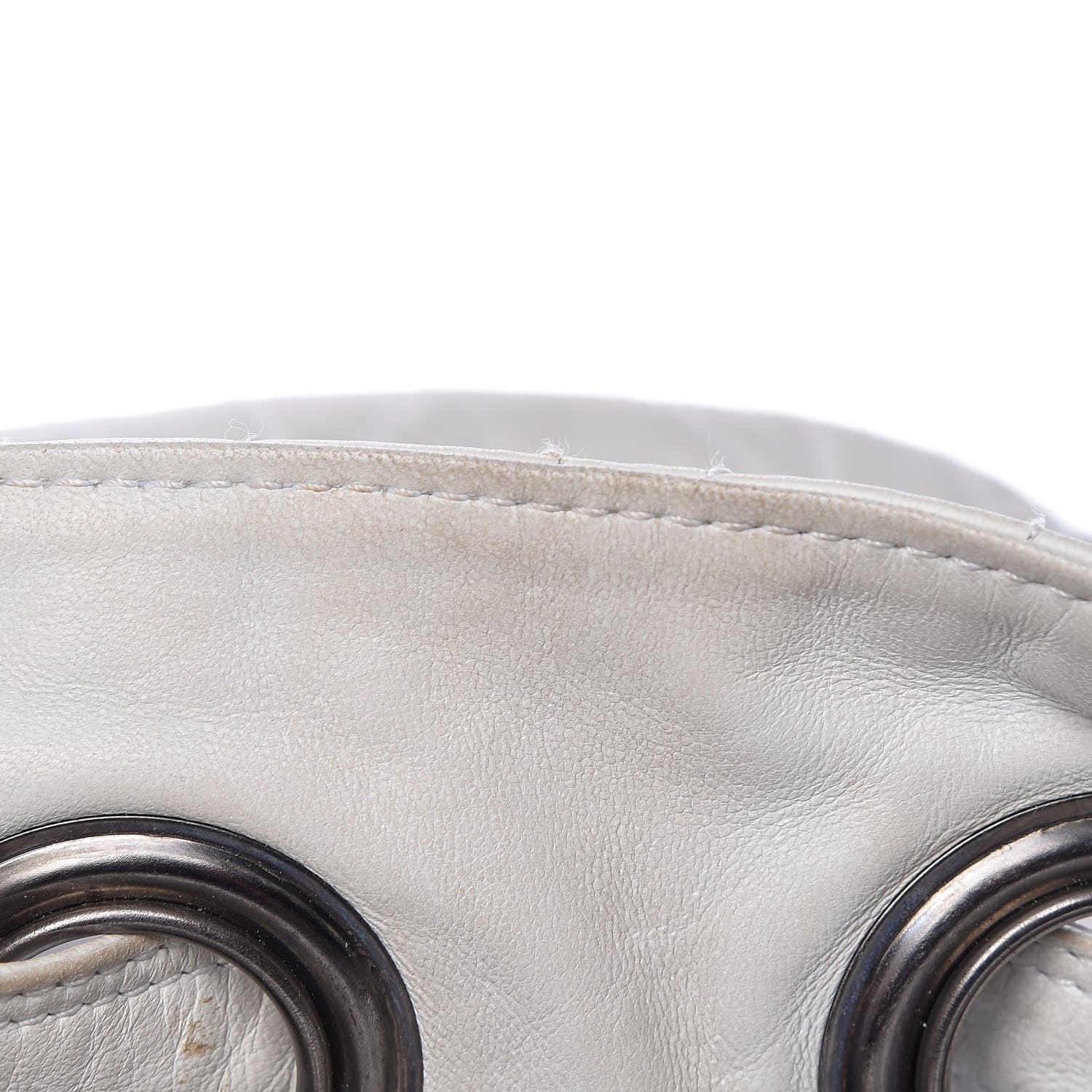 Christian Dior Lambskin Cannage Drawstring Bag White 7 of 24