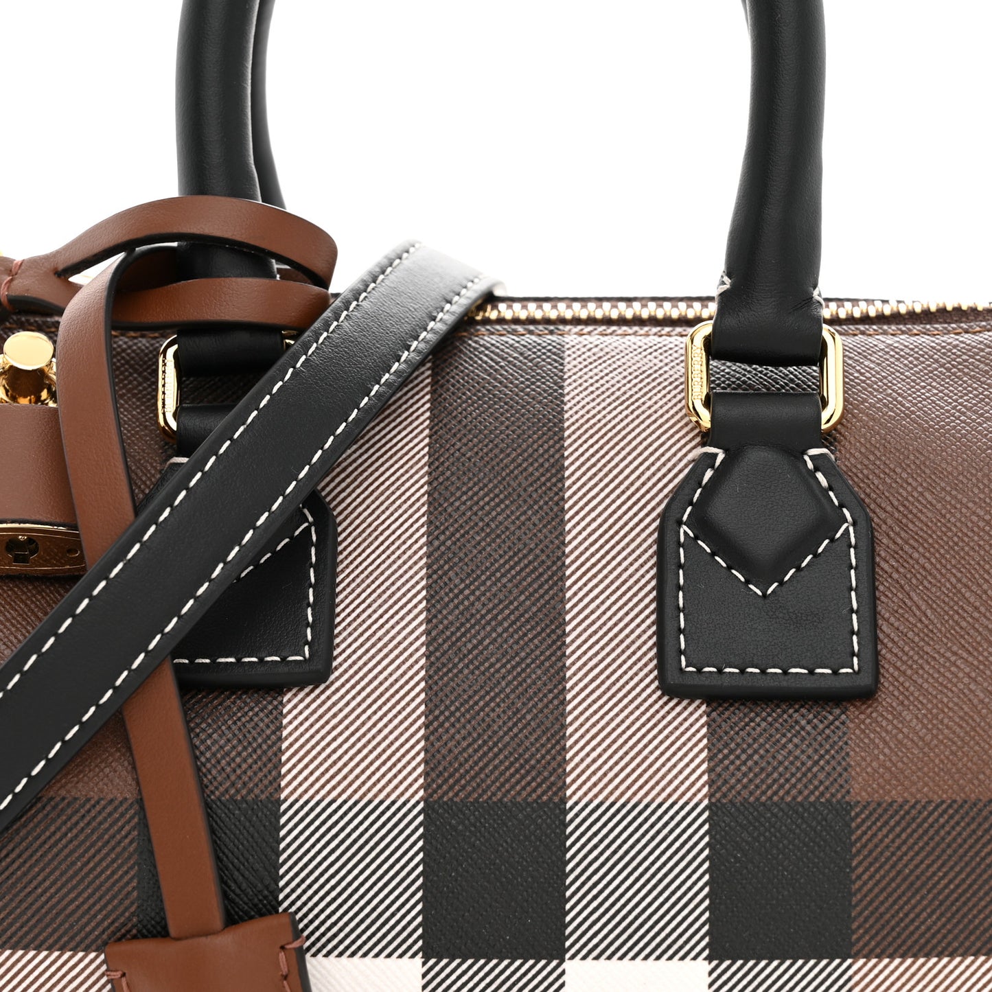 E-canvas Check Mini Bowling Bag Dark Birch Brown