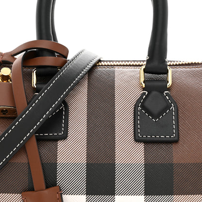 Burberry E-canvas Check Mini Bowling Bag Dark Birch Brown 7 of 9