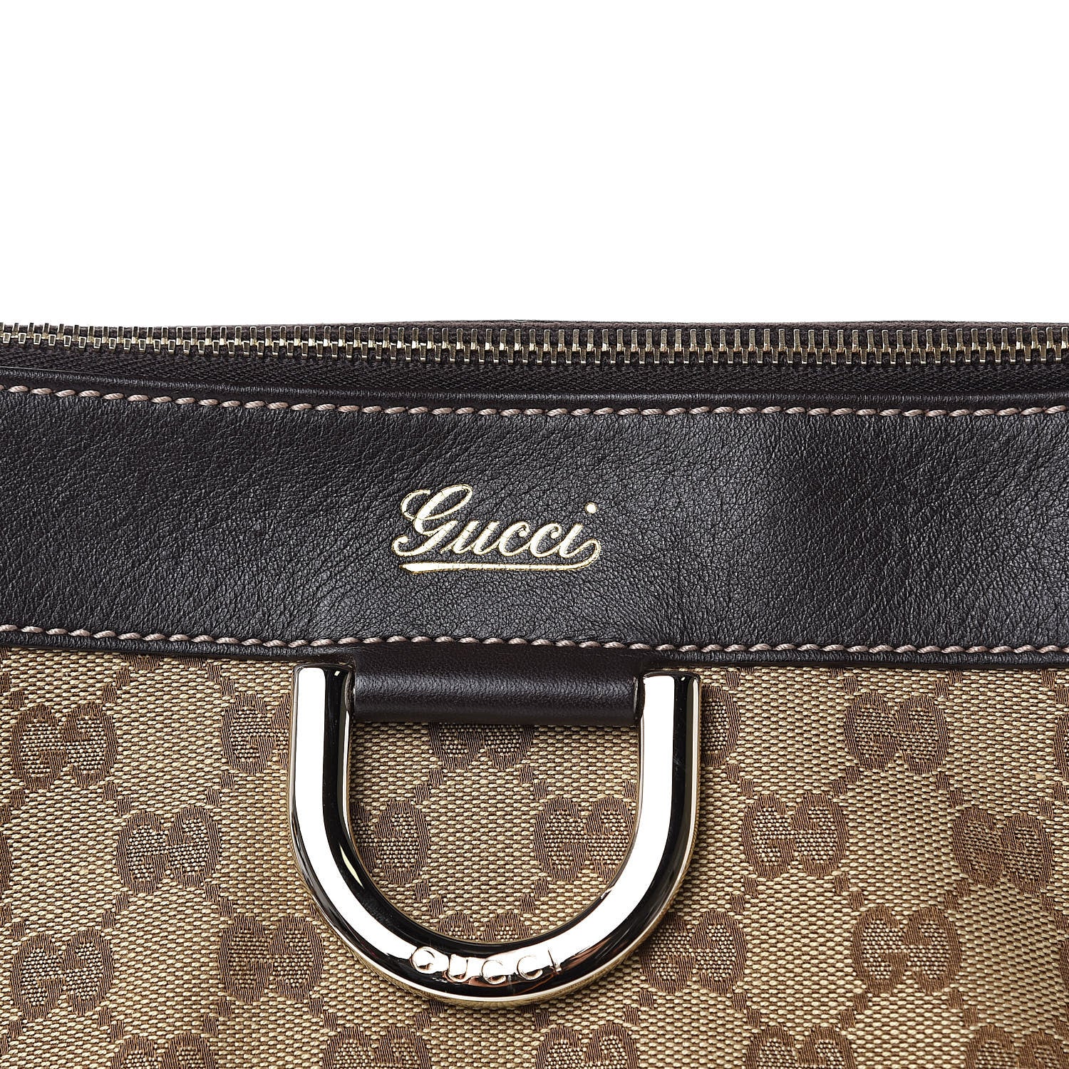 Gucci Monogram D Gold Tote Dark Brown 12 of 14