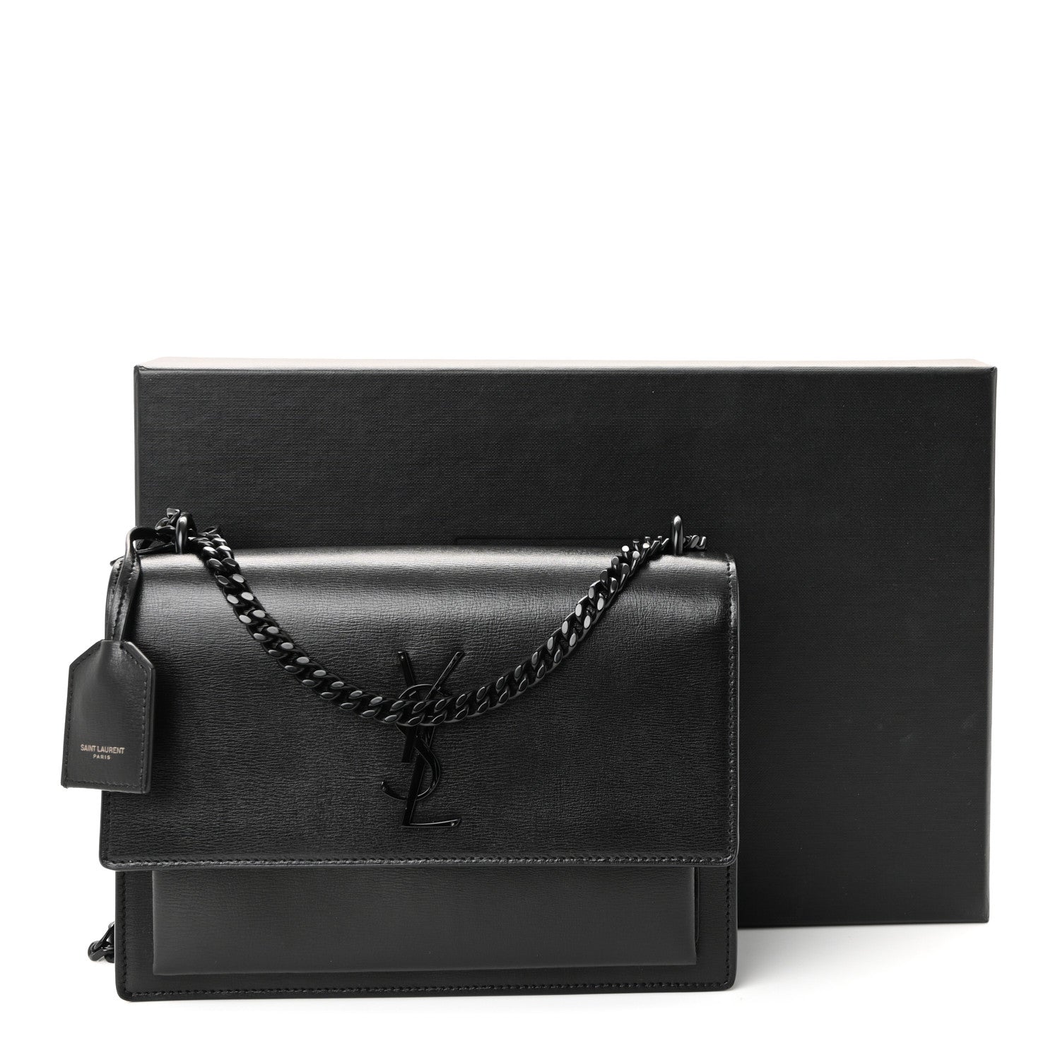 Saint Laurent Calfskin Medium Monogram Monochrome Sunset Black 10 of 10