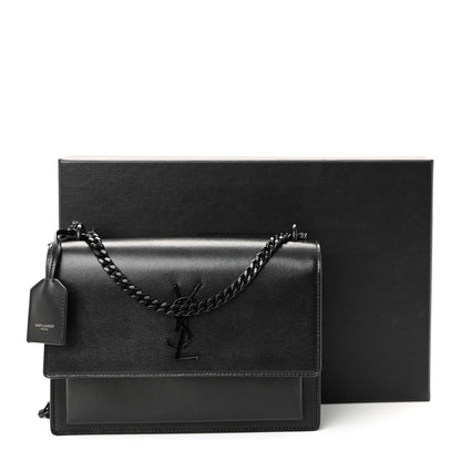 Saint Laurent Calfskin Medium Monogram Monochrome Sunset Black 10 of 10