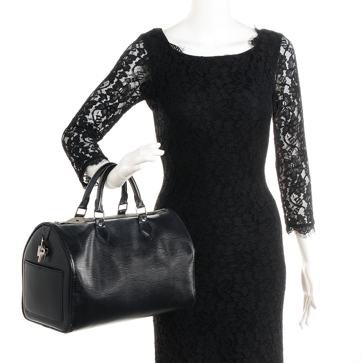 Louis Vuitton Epi Speedy 30 Black 2 of 7