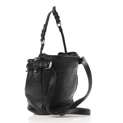 Alexander Wang Pebbled Lambskin Diego Bucket Black Rose Gold Hardware 3 of 13