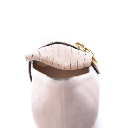 Gucci Kid Scamosciato GG Marmont Fringe 50mm Loafer Pumps 37 Crystal Pink 8 of 9