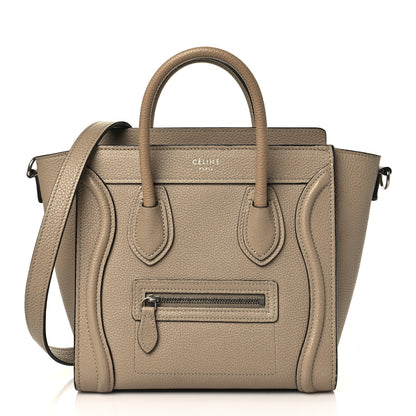 Celine Drummed Calfskin Nano Luggage Dune 1 of 12