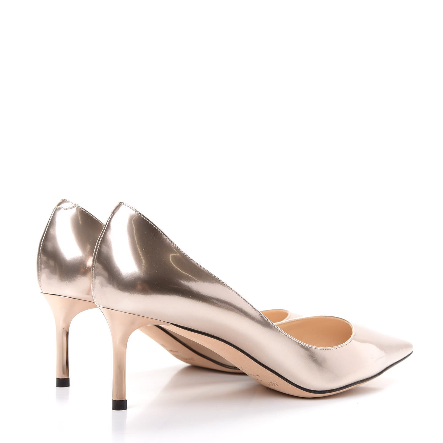 Metallic Mirror Calfskin Romy 60 Pumps 37 Gold
