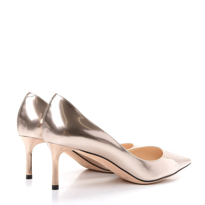 Jimmy Choo Metallic Mirror Calfskin Romy 60 Pumps 37 Gold 4 of 10