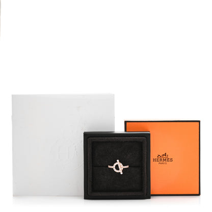Hermes 18K Rose Gold Diamond Finesse Ring 54 7 6 of 6