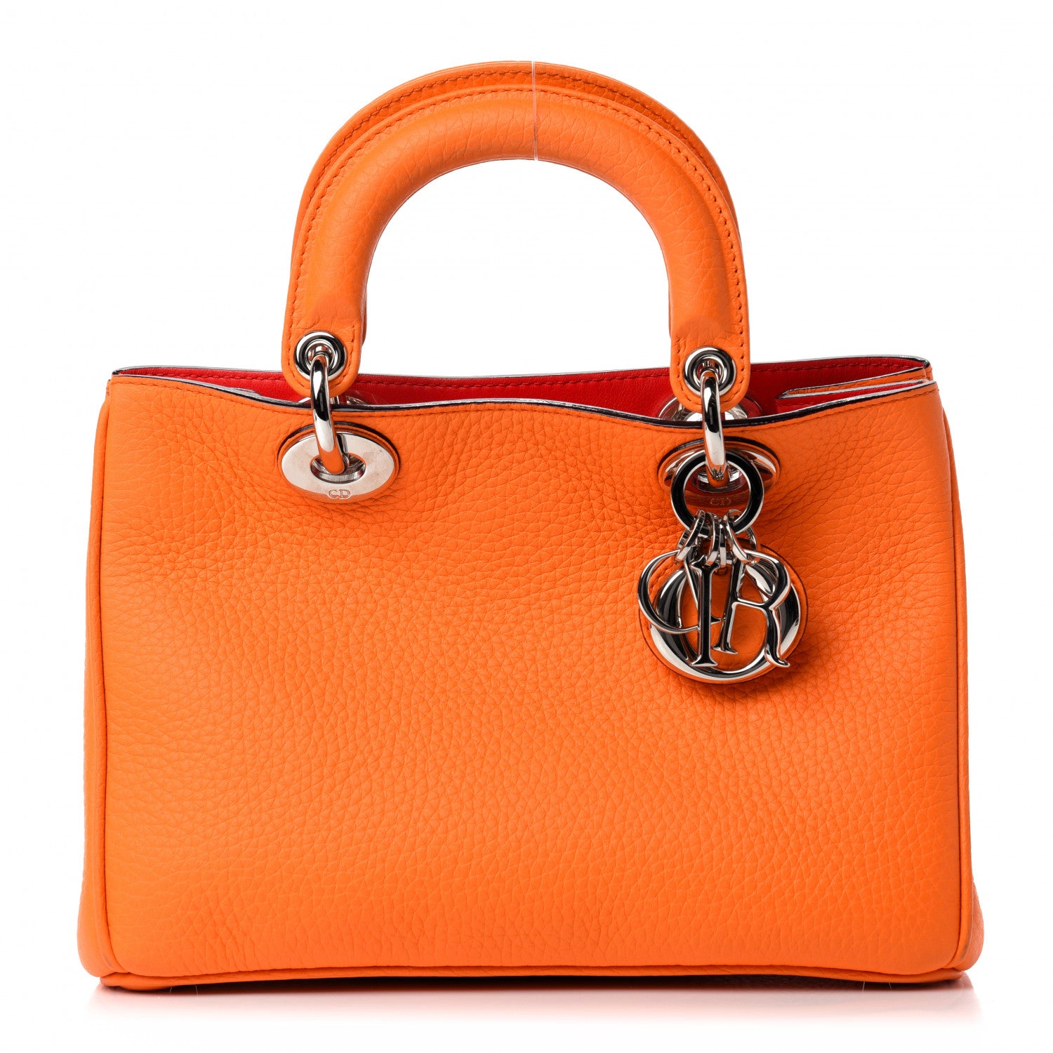 Christian Dior Calfskin Mini Diorissimo Tote Orange 1 of 12