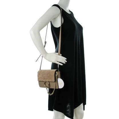 Chloe Suede Calfskin Small Faye Shoulder Bag Motty Grey 2 of 8