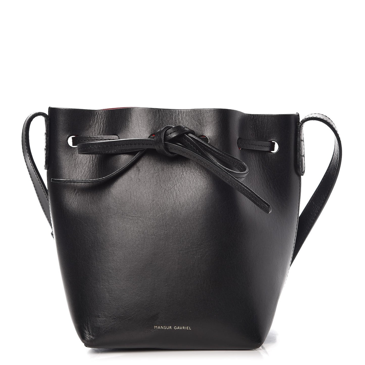 Calfskin Mini Mini Bucket Bag Black Flamma