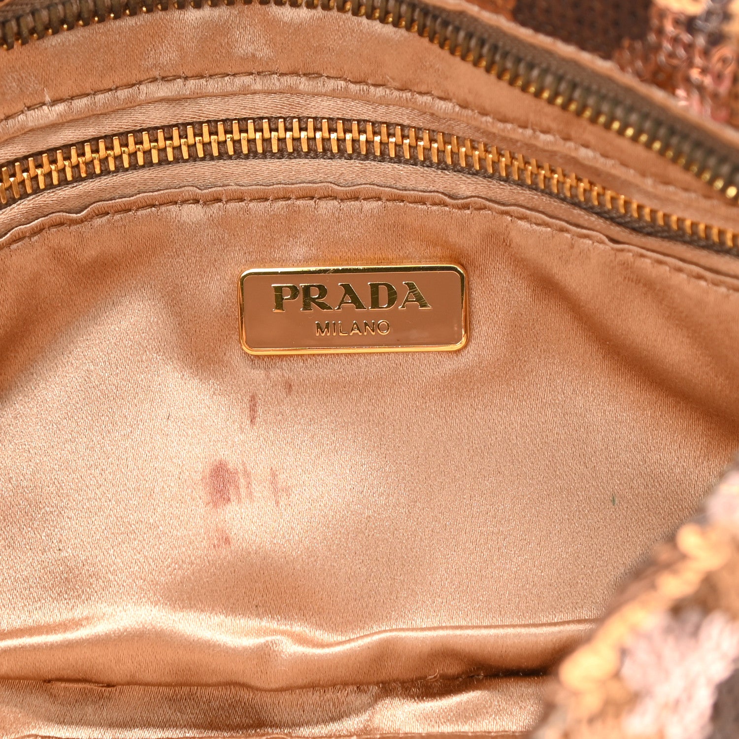 Prada Sequin Camouflage Pochette Clutch Bronze Multicolor 6 of 7